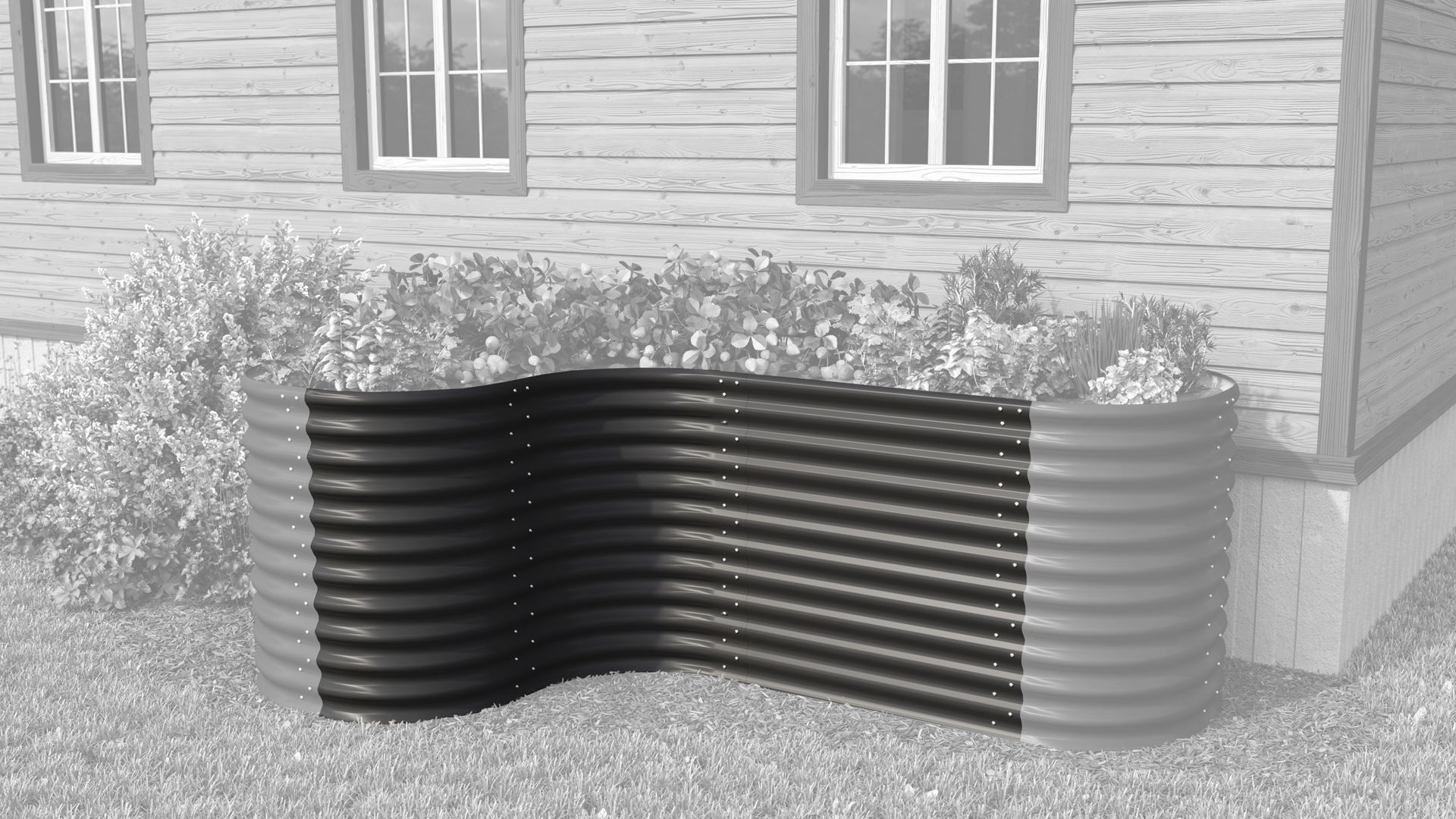 Vitavia uitbreiding voor kweekbak Curve 858 - Zwart - 80cm x 80cm x H85,8 cm - Zincalume afbeelding