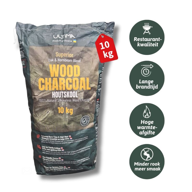 Ultima – Superior houtskool 10 kg – mix van eik & haagbeuk