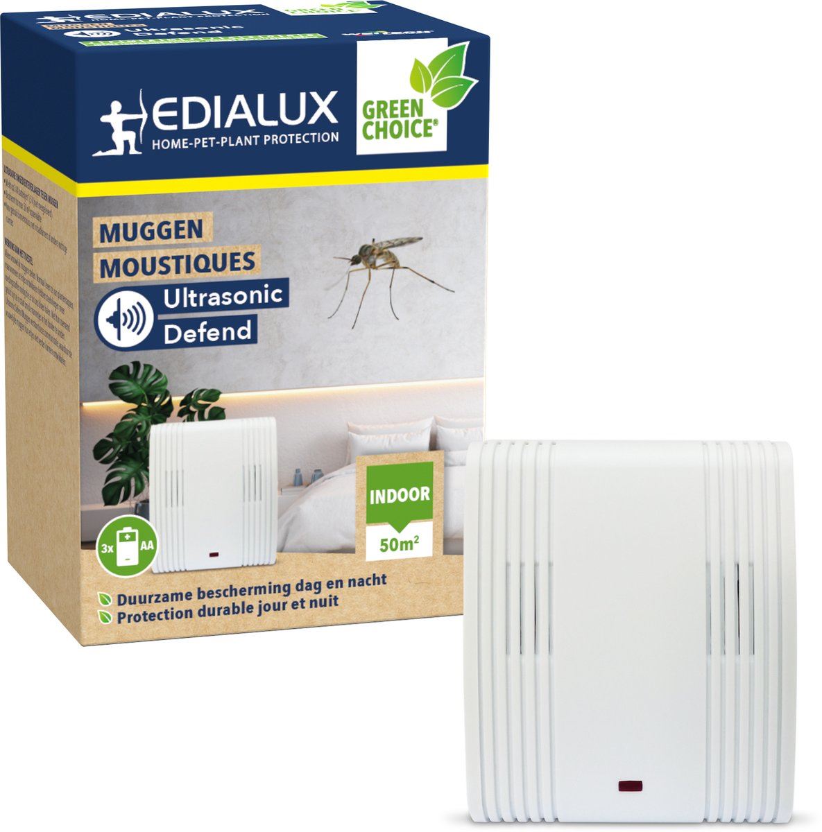 Edialux Ultrasonic Defend - Tot 50m² - tegen muggen afbeelding