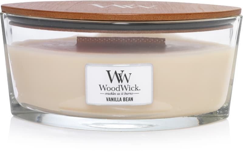 WoodWick geurkaars - Ellipse HearthWick Flame - Vanilla Bean afbeelding