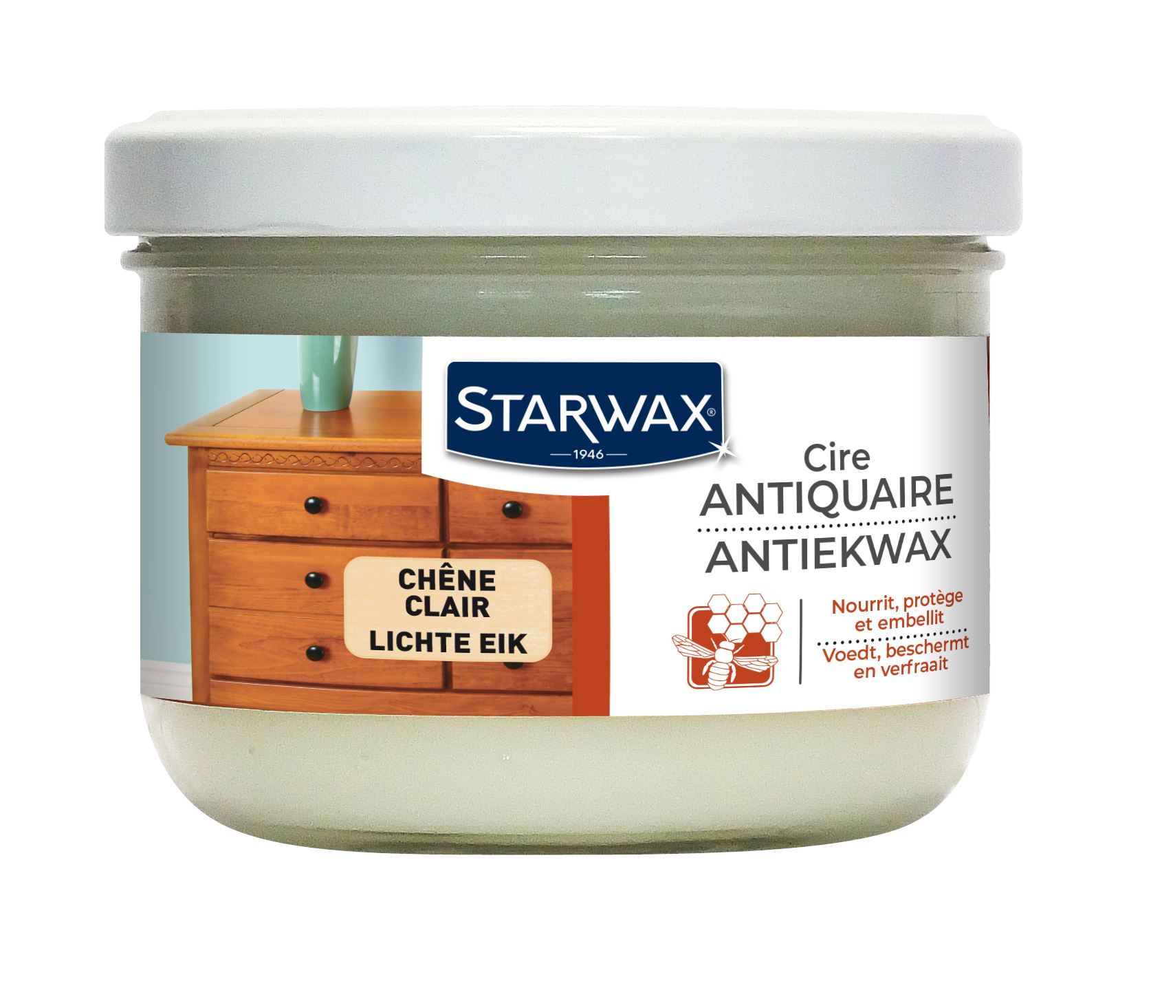 Starwax vaste antiquaire boenwas - Lichte eik - 375ML afbeelding