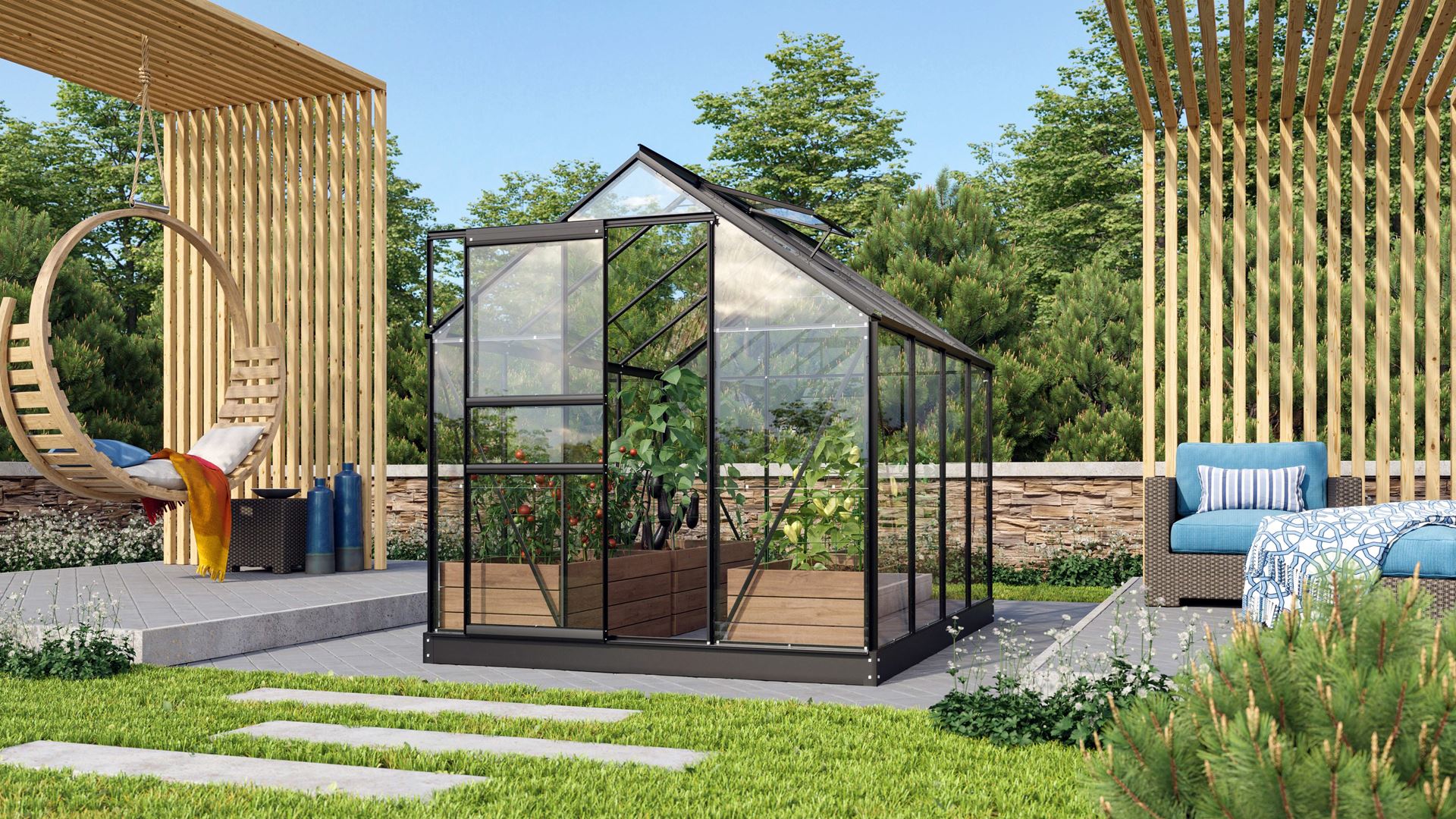 Vitavia Venus serre - 5m² - Zwart afbeelding