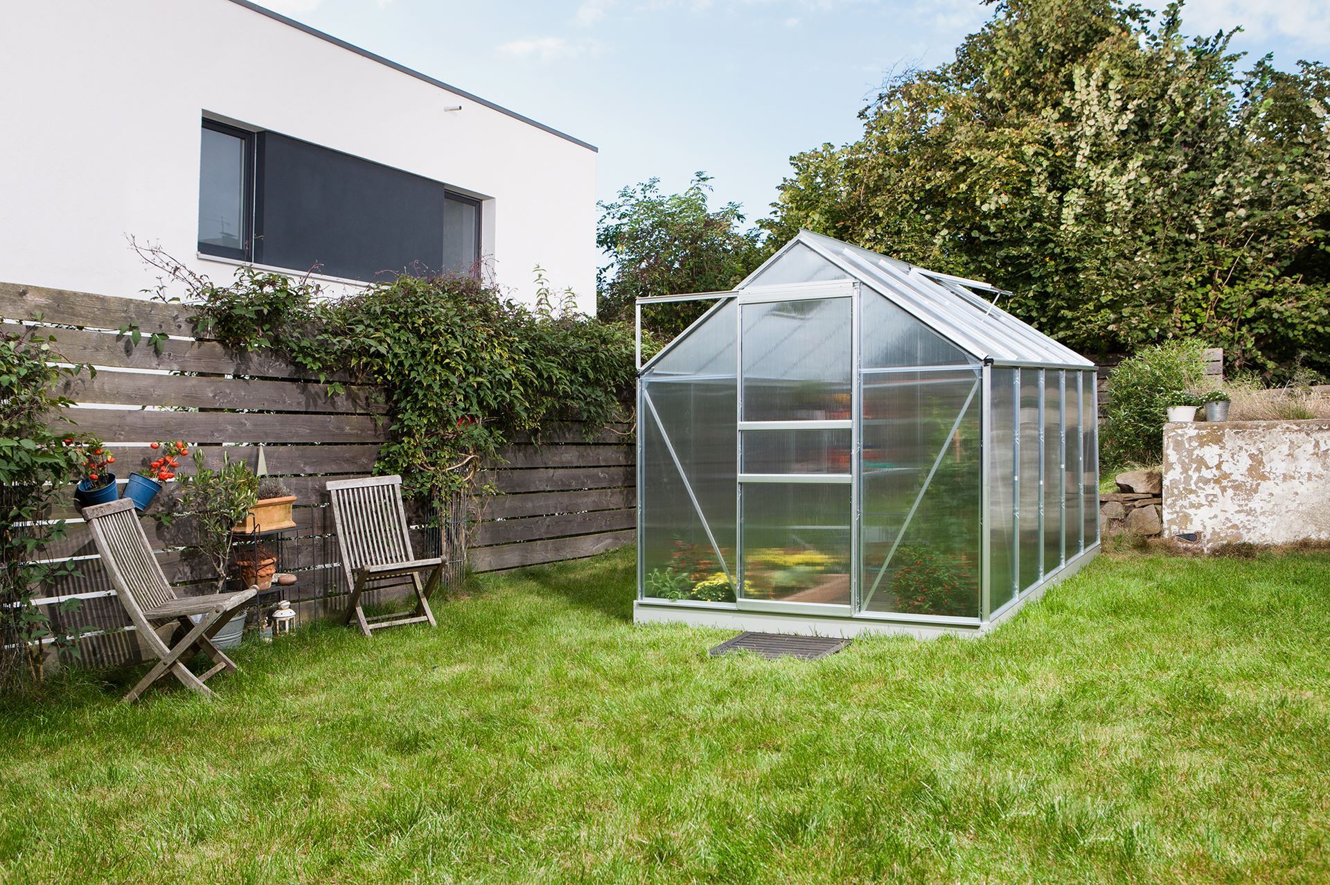 Vitavia Venus serre - 6,2m² - met 6 mm polycarbonaat - Aluminium afbeelding