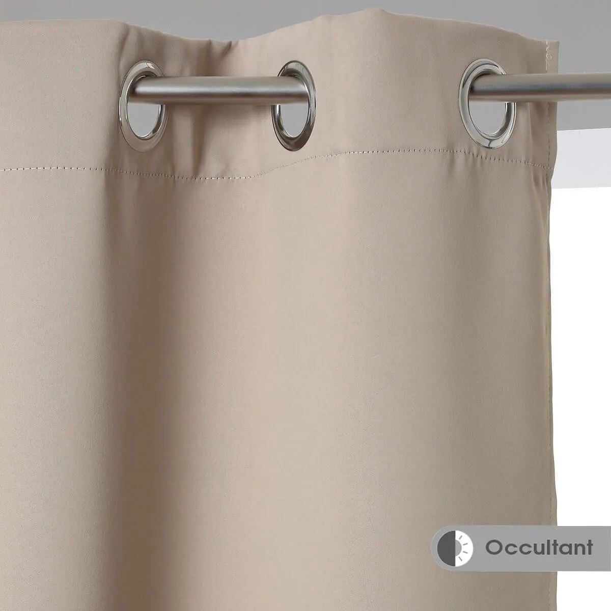 Atmosphera Verduisterende Gordijnen 2x B135xL240 cm - Beige - Kant-en-klaar - Warmteregulerend afbeelding
