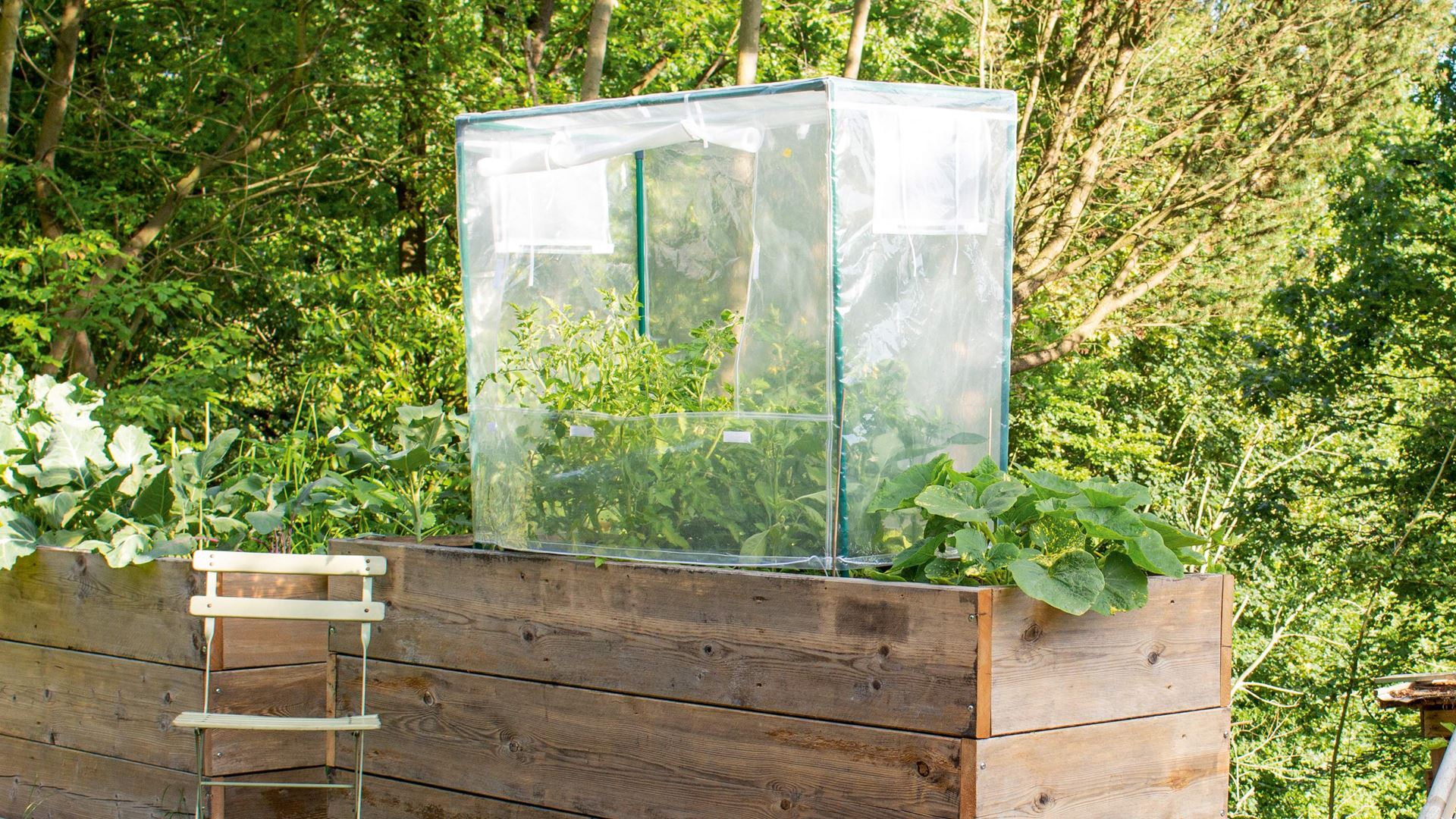 Vitavia afdekking verhoogd zaaibed S - hoekig - 55cm x 158cm x 105cm afbeelding