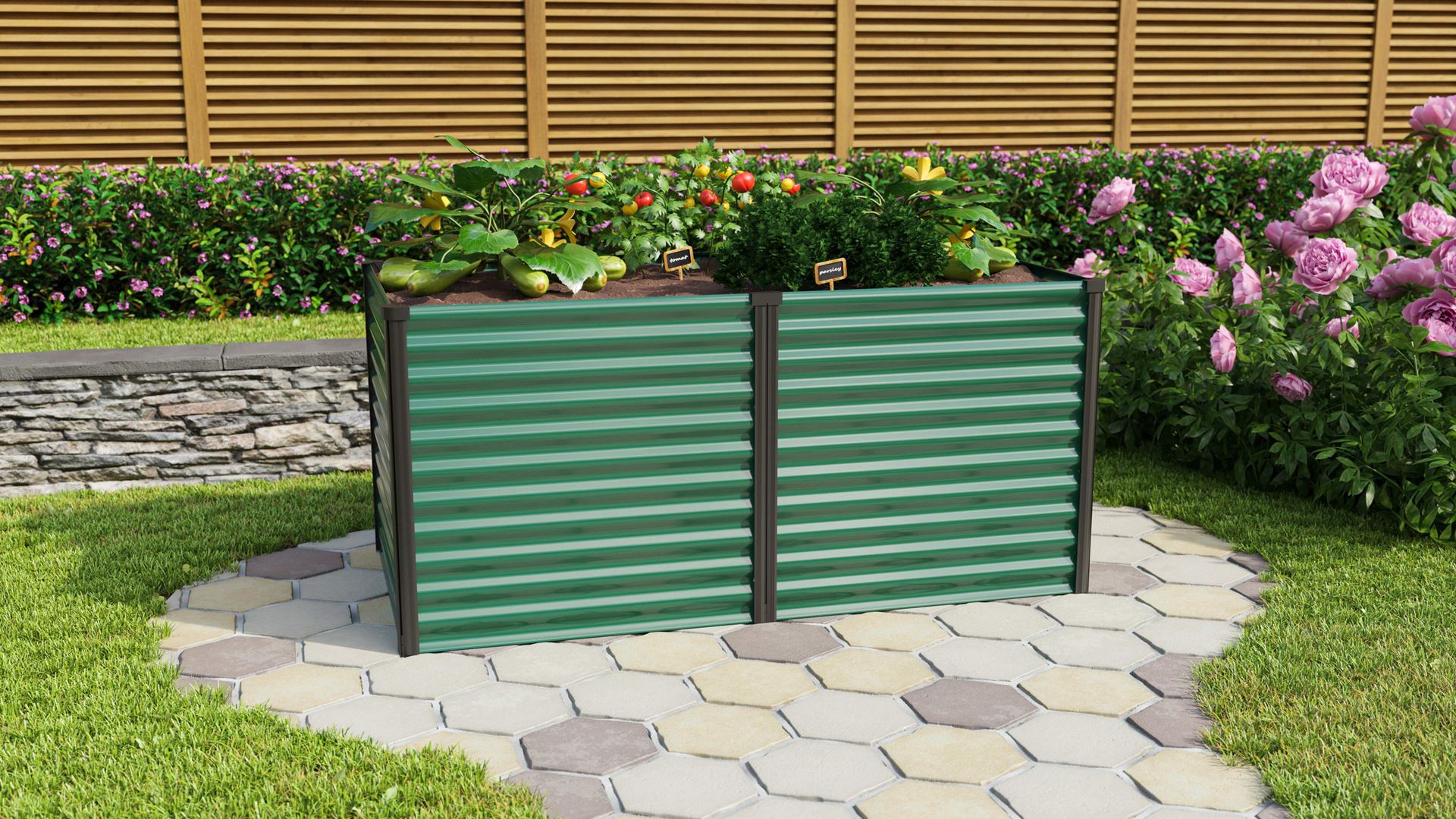 Vitavia Verhoogd zaaibed Linus 858 - zeegras/zwart - 86cm afbeelding