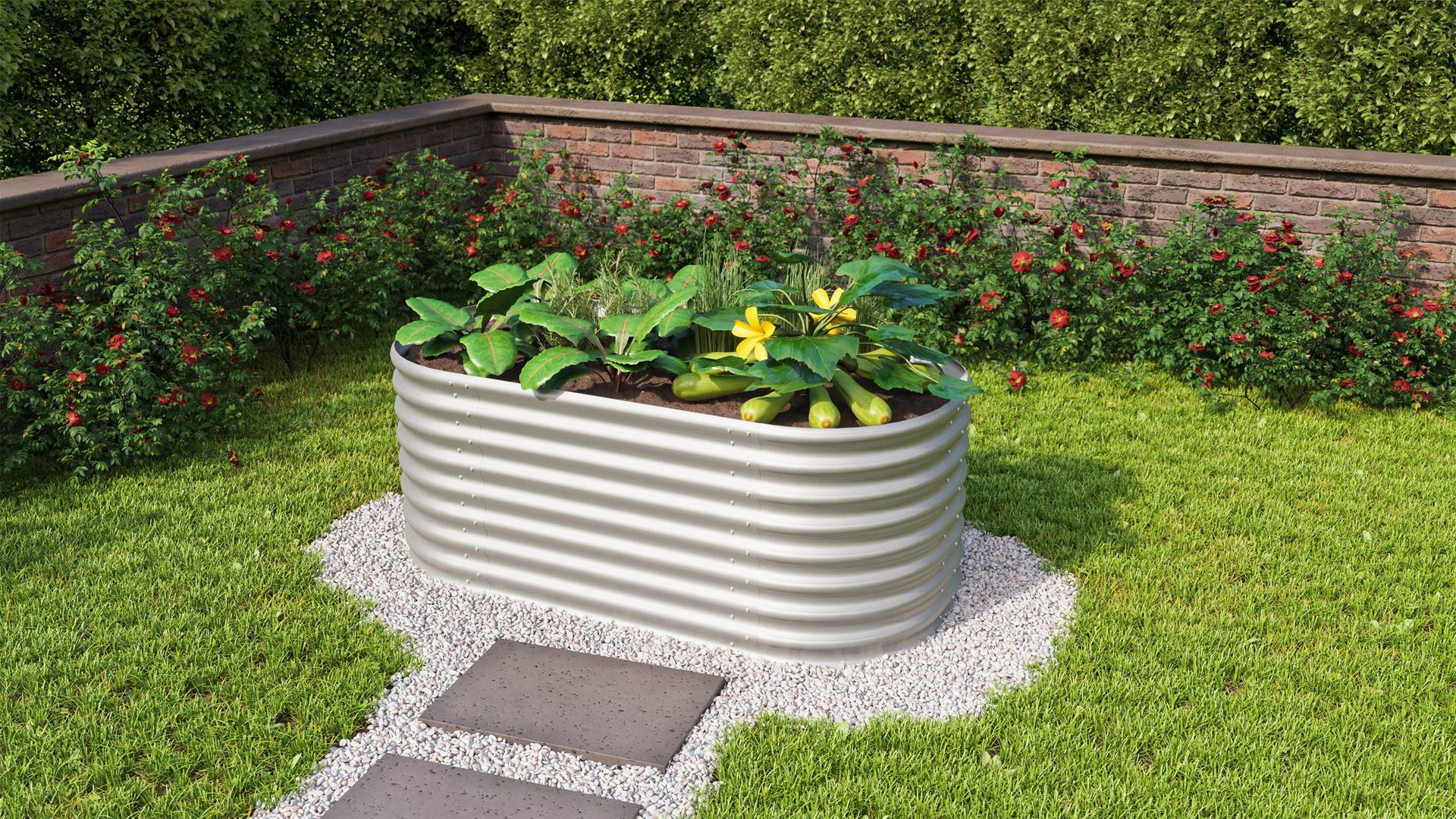Vitavia zaaibed Vita Round 630 - Verhoogd zaaibed - 63 cm - Zincalume wit afbeelding
