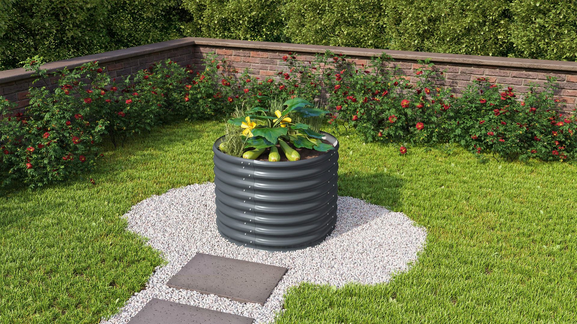 Vitavia Verhoogd Zaaibed Vita Round 630 - Graniet - 63cm afbeelding