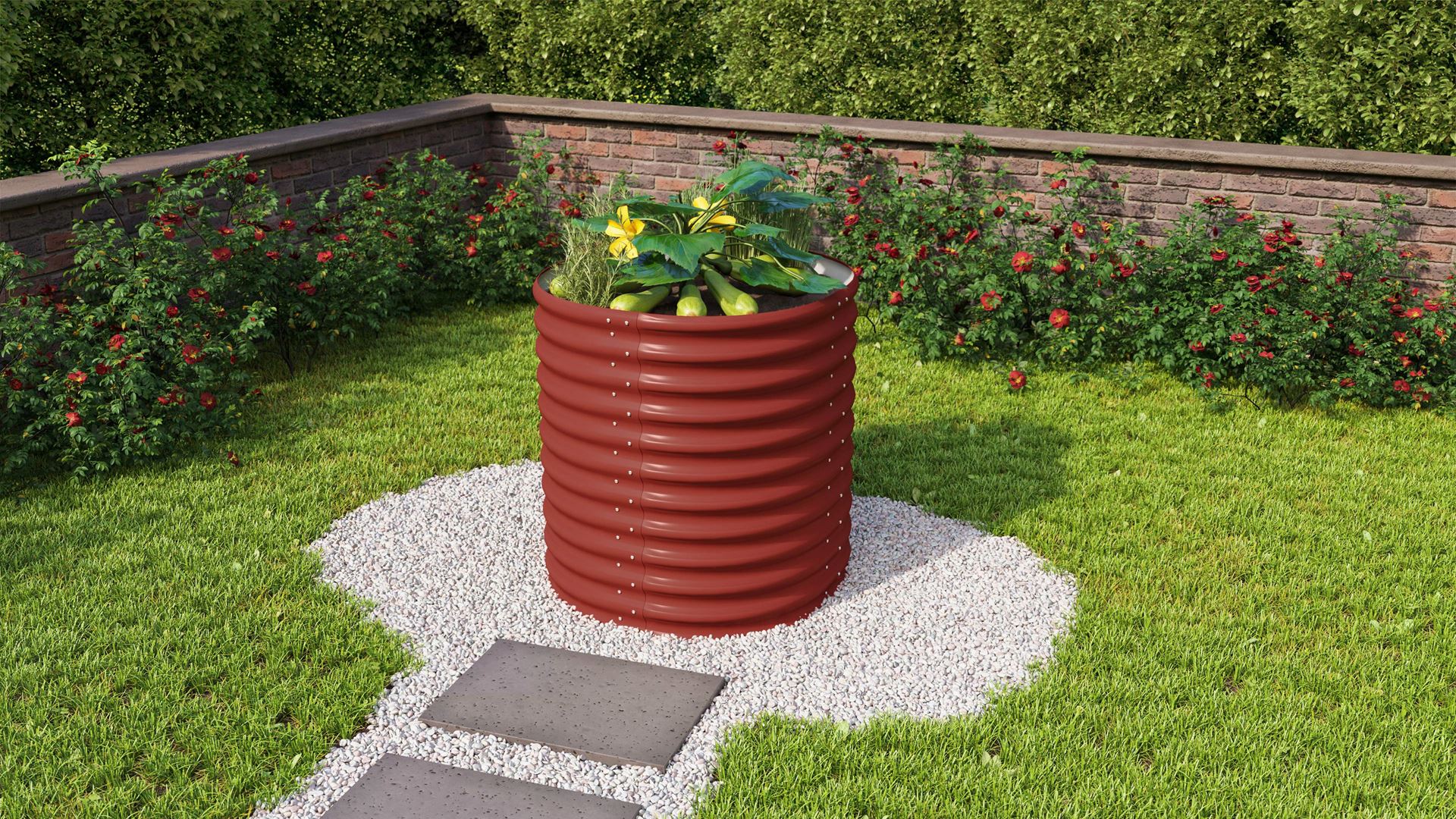 Vitavia Verhoogd Zaaibed Vita Round 858 - Robijnrood - 85,8cm afbeelding