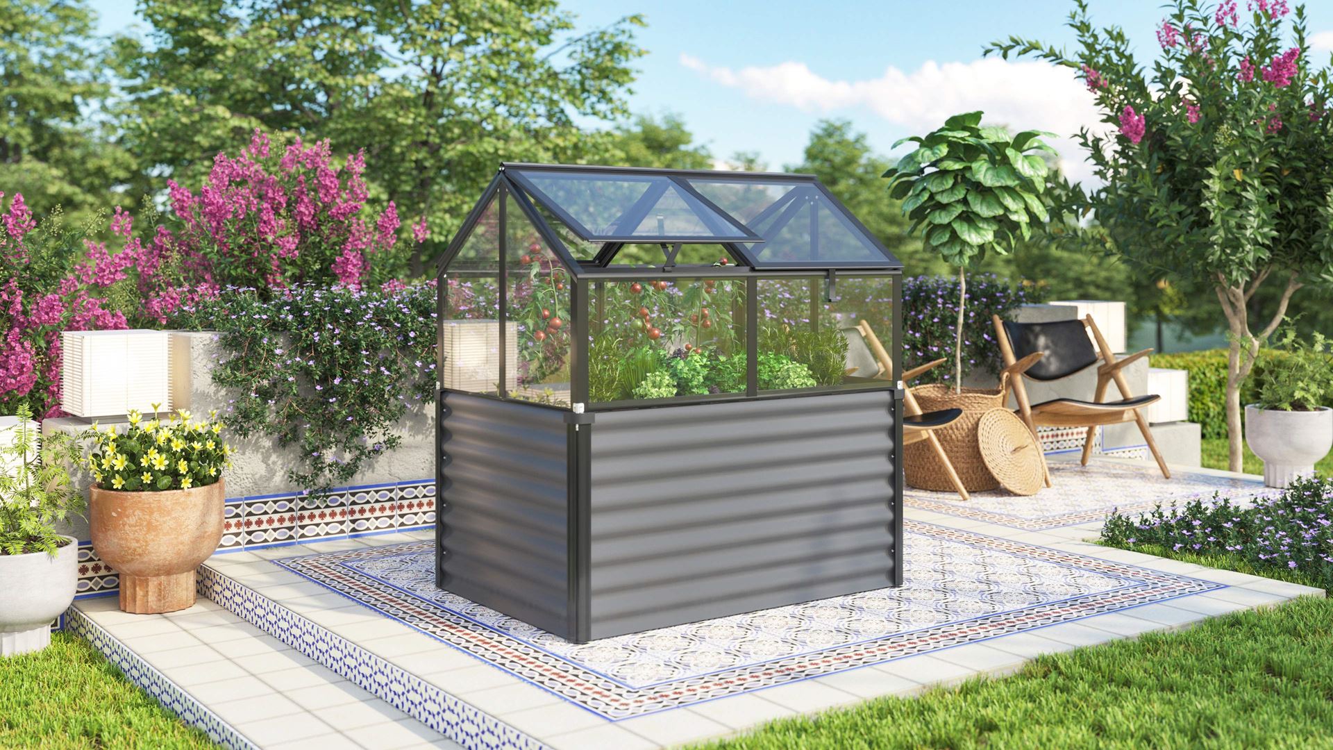 Vitavia kweekbak met veiligheidsglas - Gamma - 1,05m² - Zwart afbeelding