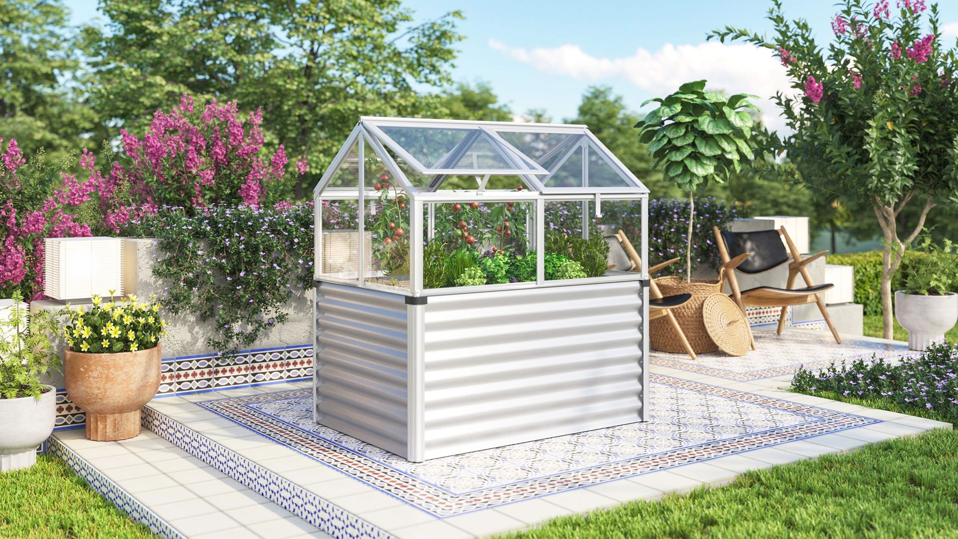 Vitavia kweekbak met veiligheidsglas - Gamma - 1,05m² - Aluminium afbeelding