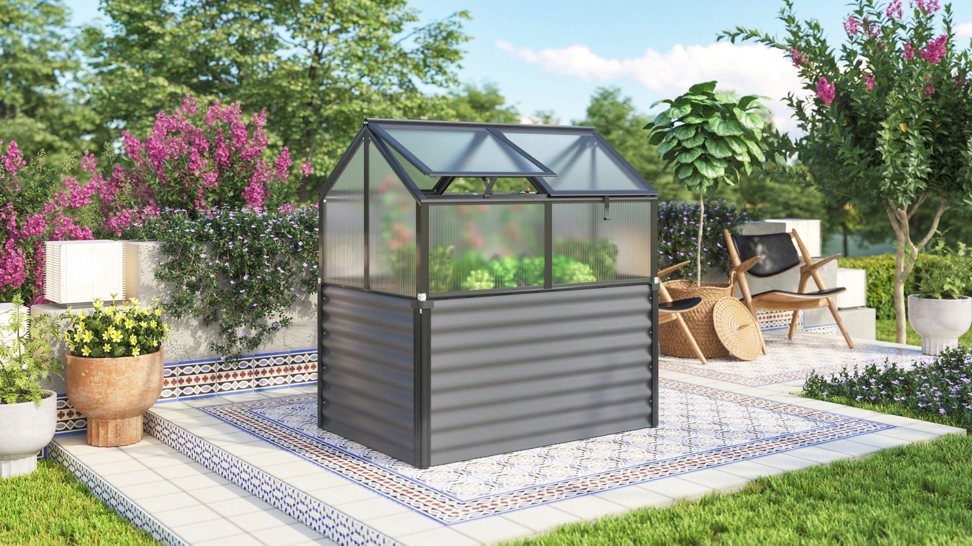Vitavia kweekbak met polycarbonaat - Gamma - 1,05m² - Zwart afbeelding