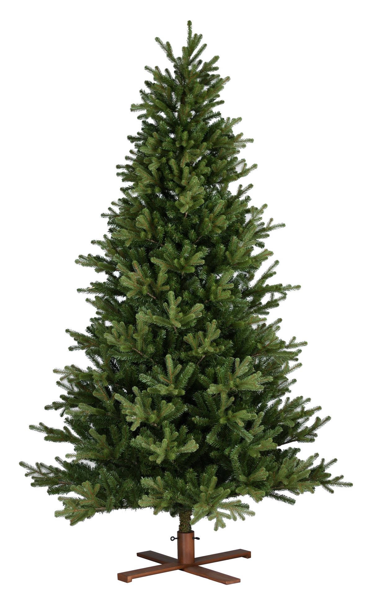 Vermont Hinged kunstkerstboom - 243 cm - Groen -Ø152 cm - 3022 tips - Houten voet afbeelding