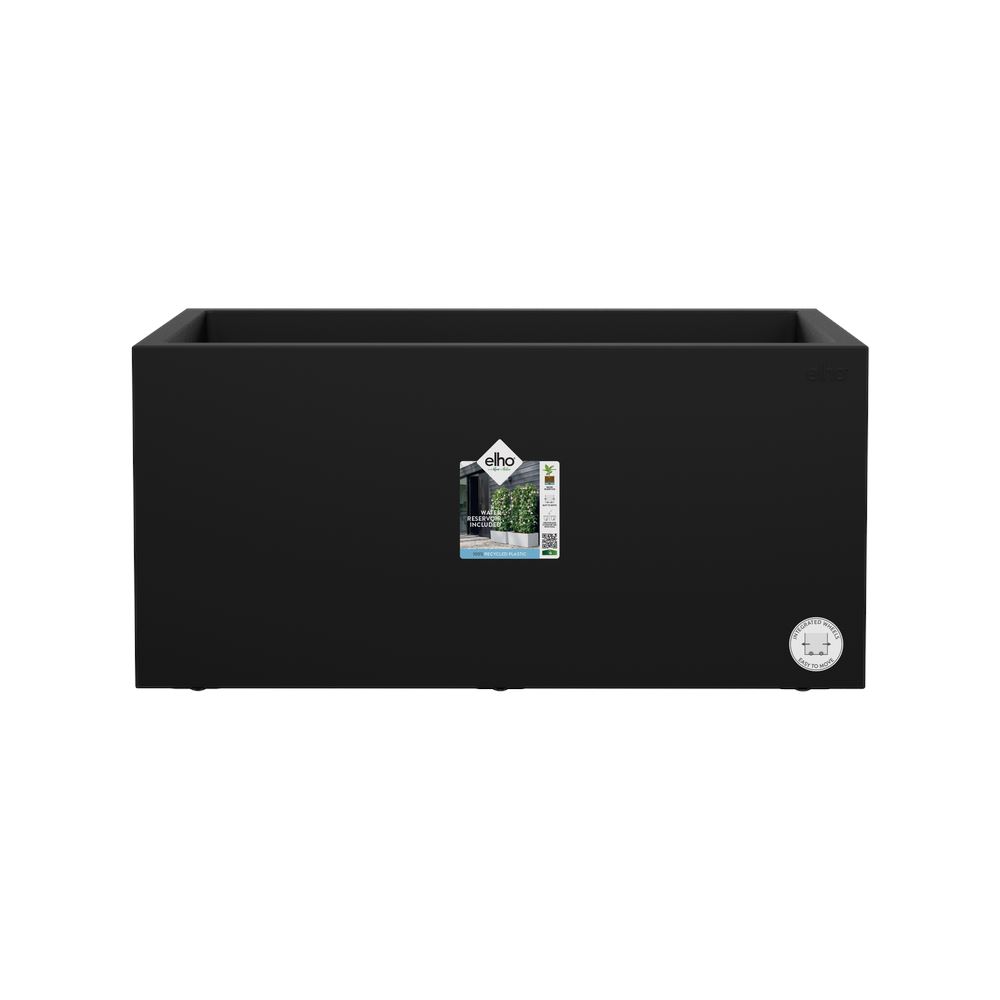 elho Vivo Next Lang 60 - Living black (Zwart) - L 59 x B 30 x H 29 cm - Ideaal voor binnen en buiten - 100% gerecycled afbeelding
