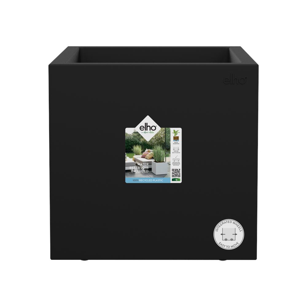 elho Vivo Next Vierkant 30 - Living black (Zwart) -Ø 30 x H 29 cm - Ideaal voor binnen en buiten - 100% gerecycled afbeelding