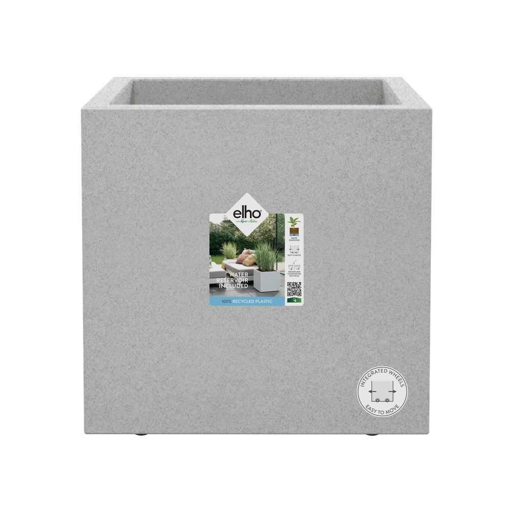 elho Vivo Next Vierkant 40 - Living concrete (Grijs) -Ø 39 x H 38 cm - Ideaal voor binnen en buiten - 100% gerecycled afbeelding
