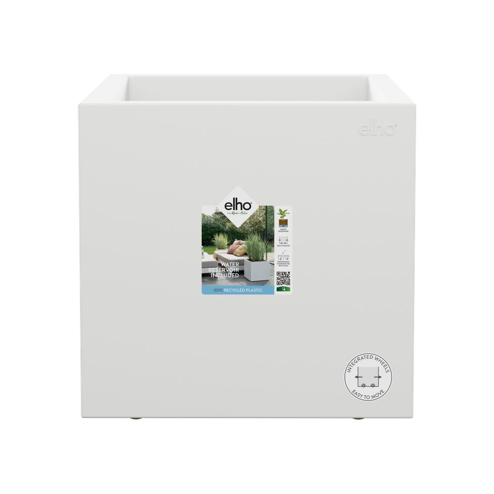 elho Vivo Next Vierkant 40 - Wit (Wit) -Ø 39 x H 38 cm - Ideaal voor binnen en buiten - 100% gerecycled afbeelding