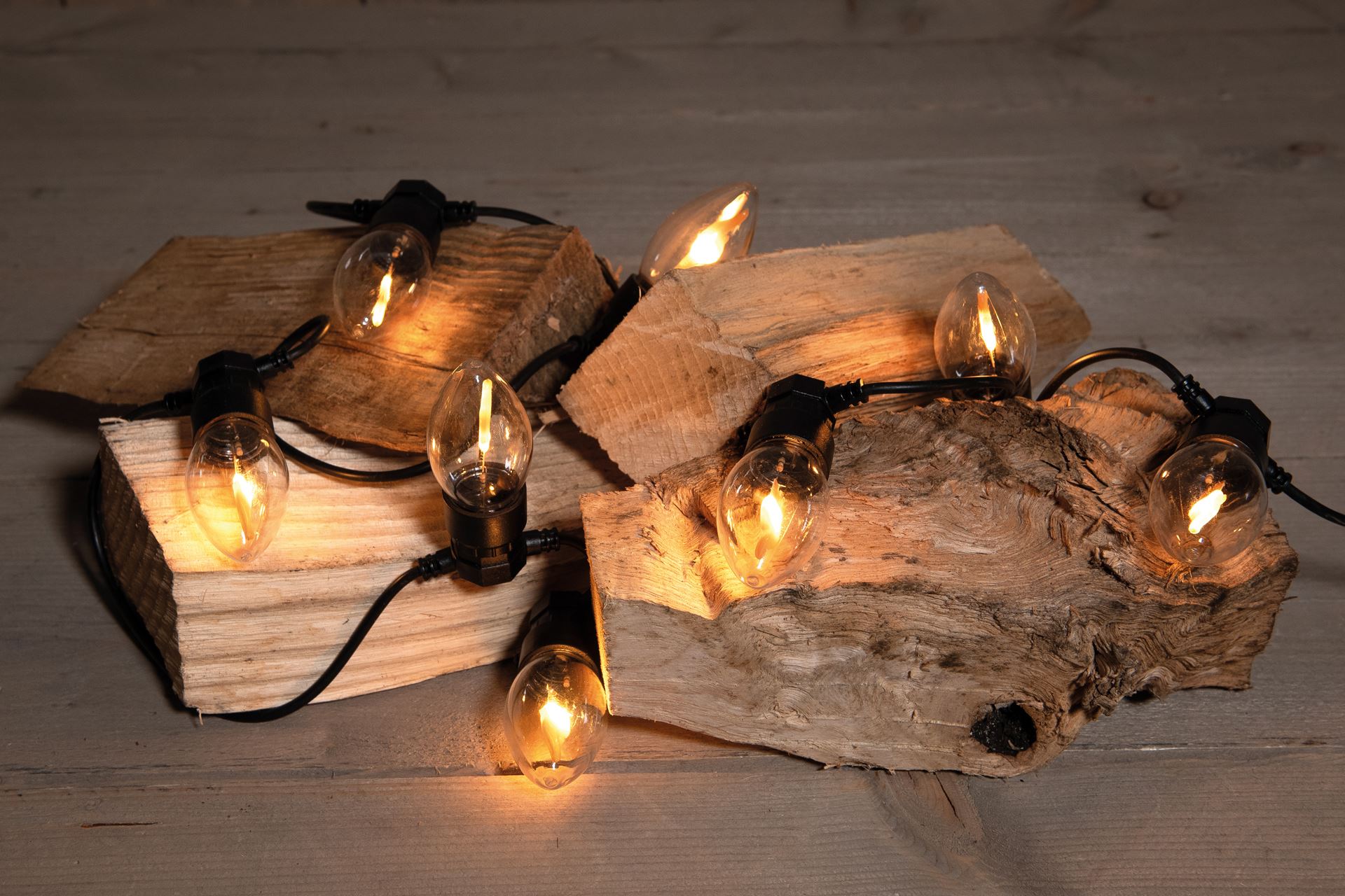 Anna's Collection - lichtsnoer ledlampjes met vlameffect 3m - 10 stuks