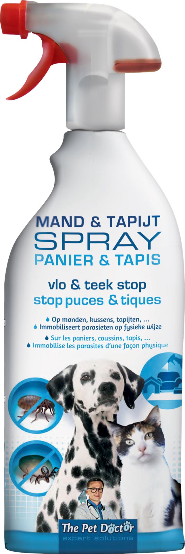 The Pet Doctor Vlo en teek Stop Mand en Tapijtspray - 800ml - Voor de afweer van teken/vlooien insecten bij honden en katten afbeelding