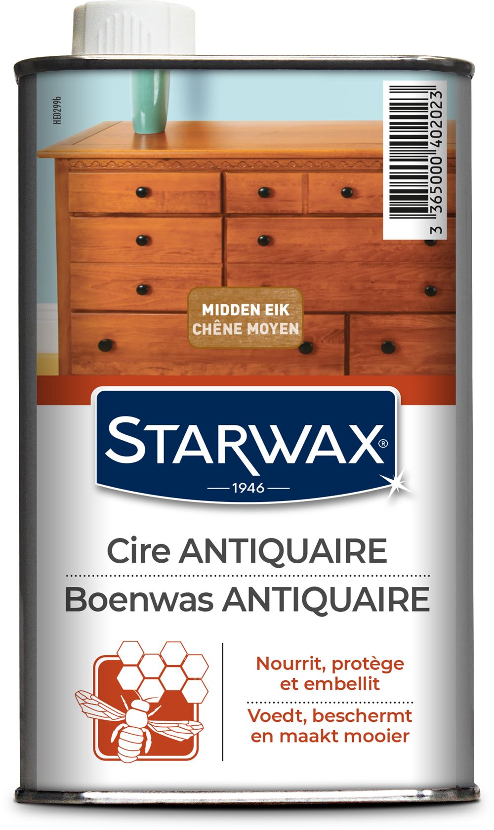 Starwax vloeibare antiquiaire boenwas - midden eik - 500ML afbeelding