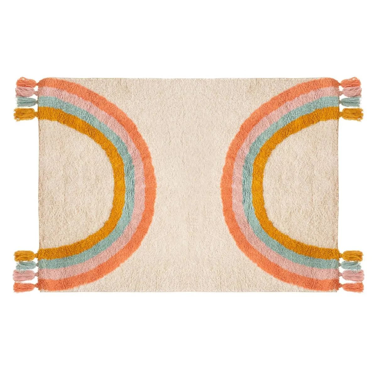 Atmosphera Kids Vloerkleed Carte– 100 x 150 cm – Katoen – Multi – Regenboog Design afbeelding
