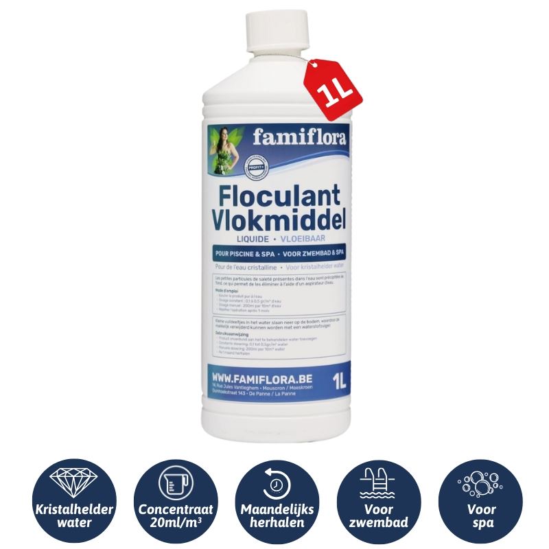 Famiflora Vlokmiddel vloeibaar 1L - vloeibare flocculant voor kristalhelder water! afbeelding