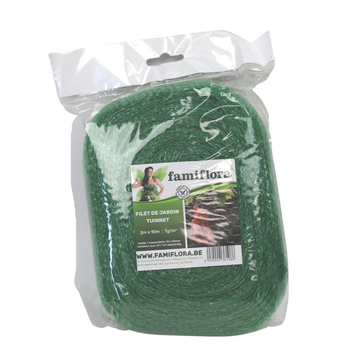 Famiflora vogelnet 200x1000cm - 7g/m² - Maaswijdte 10x10mm afbeelding