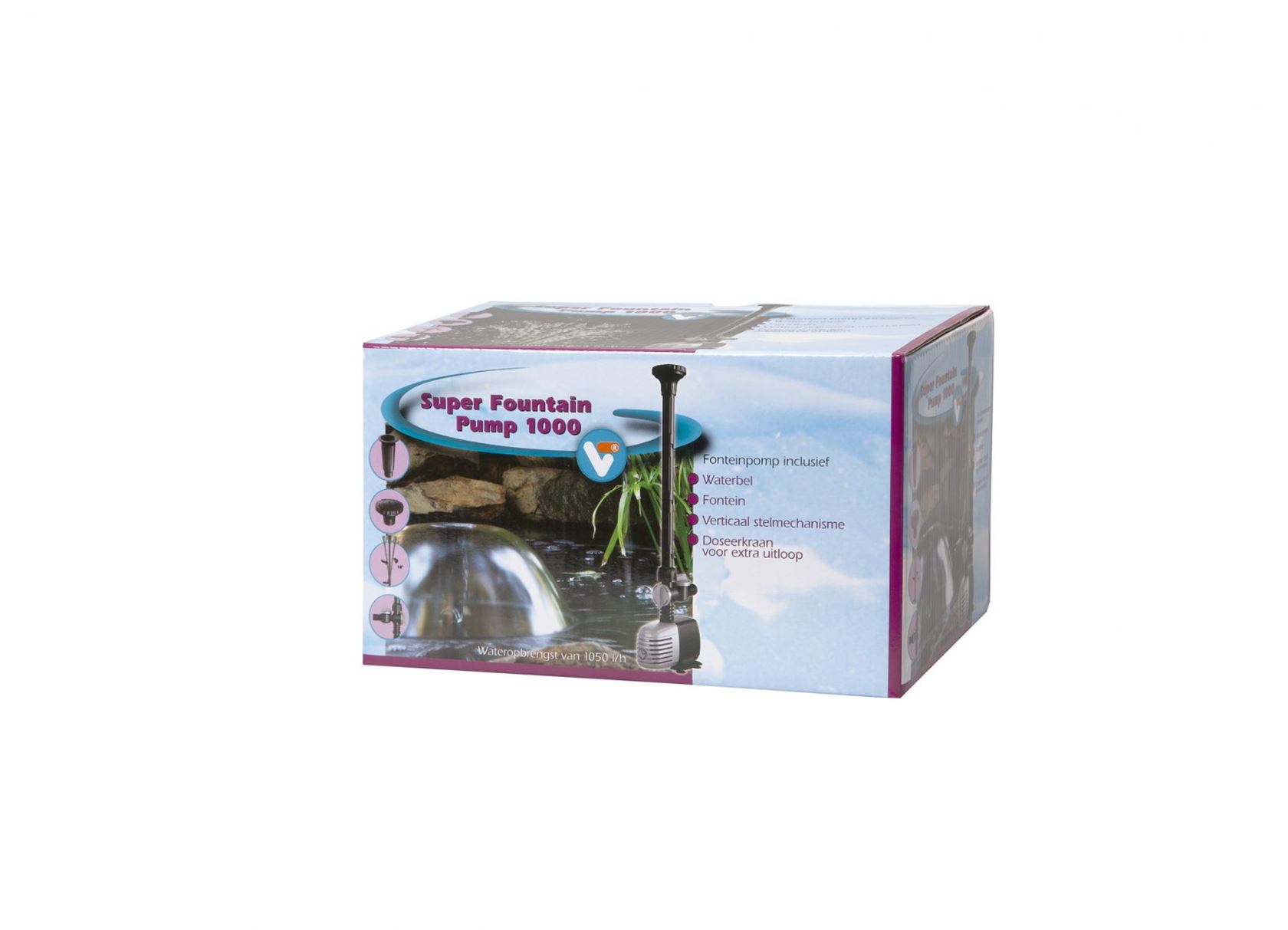 VT Super Fountain Pump 1000 - fonteinpomp met waterbel en fonteinkop afbeelding