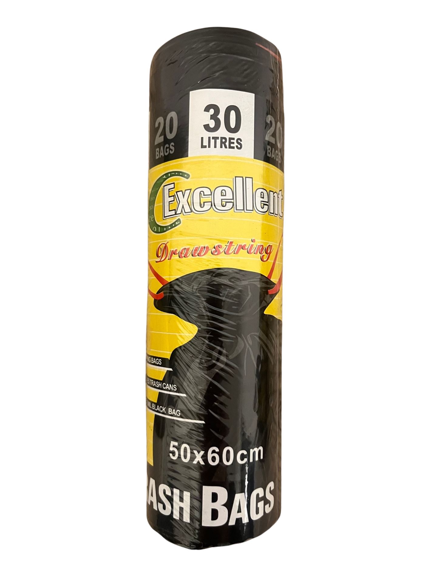 Budget-line vuilniszak voor prullenbakken van 30L - Met trekkoord - 50x60 cm - 20 stuks