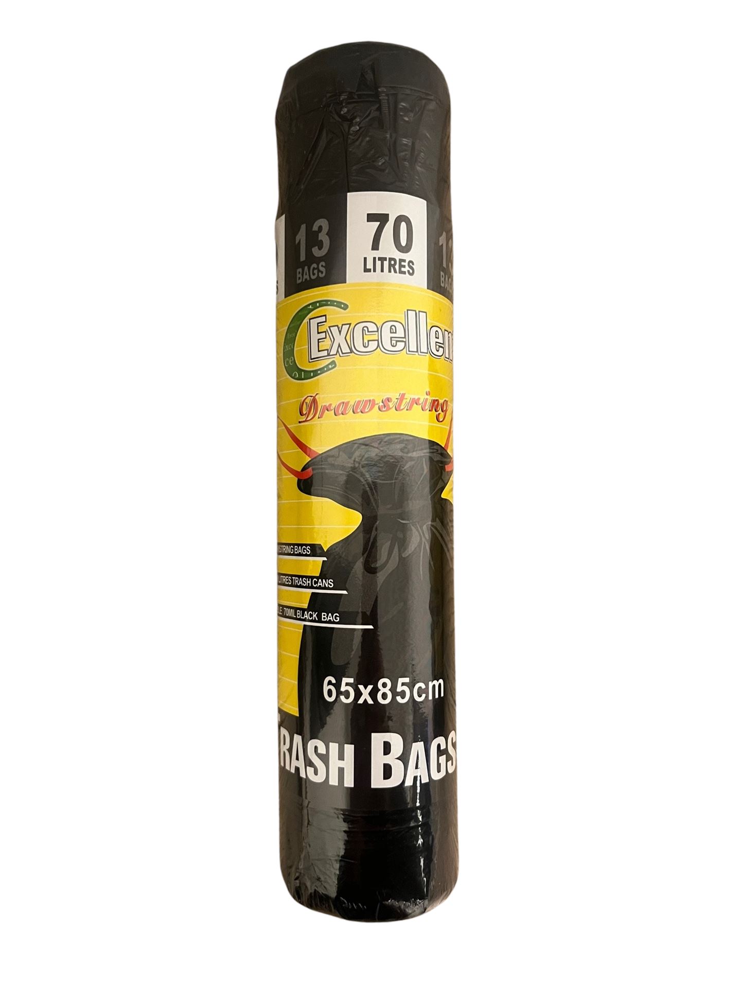 Budget-line vuilniszak voor prullenbakken van 70L - Met trekkoord - 65x85 cm  - 13 stuks