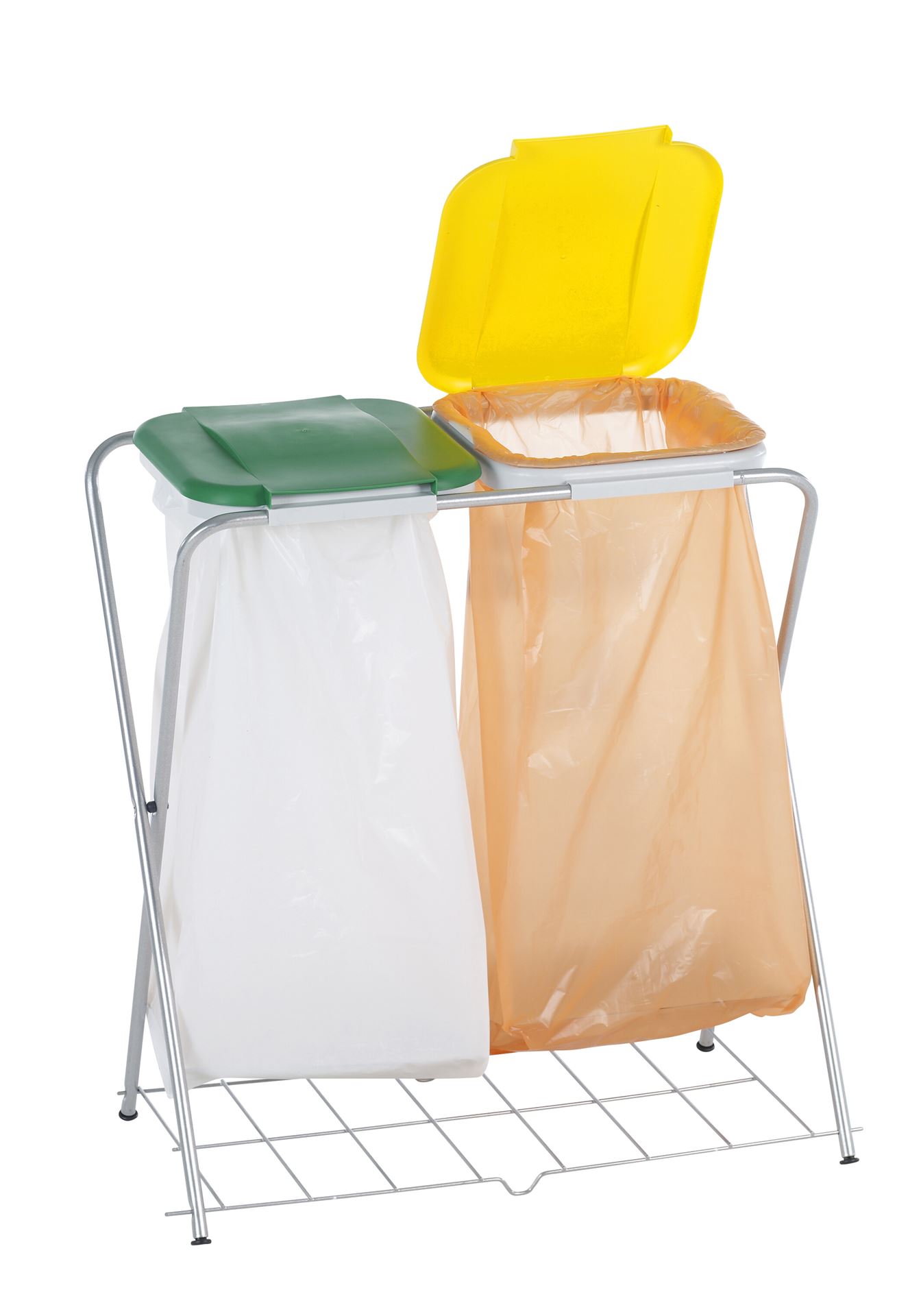 Practo Home vuilniszakhouder met rooster grijs - Huisafval - 37x76x81,5cm - dubbel - 260 liter afbeelding