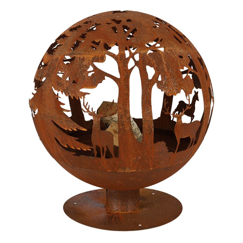 Esschert Design vuurbal lasercut - 57,3x59,5x63,8cm - roest afbeelding