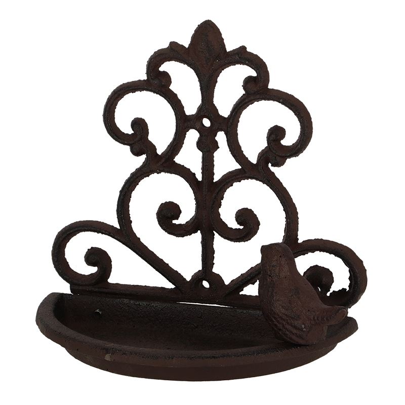 Esschert Design gietijzeren wandvoederschaal - 19,1 x 10 x 17,6 cm (LxBxH) afbeelding