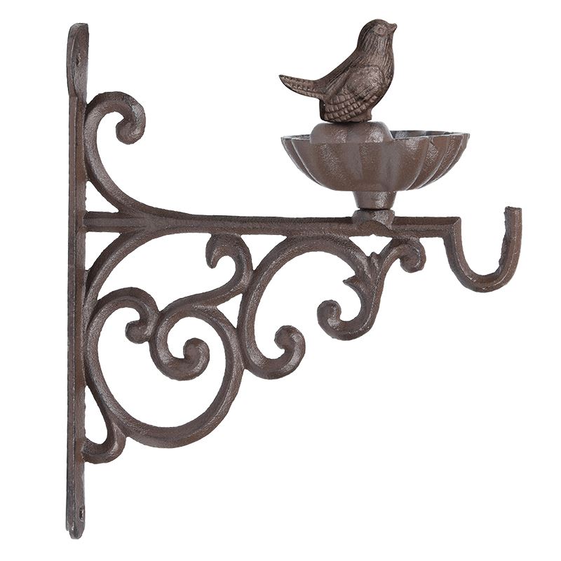 Esschert Design wandvoederschaal met haak S - LxBxH: 14x19,3x22,1cm afbeelding