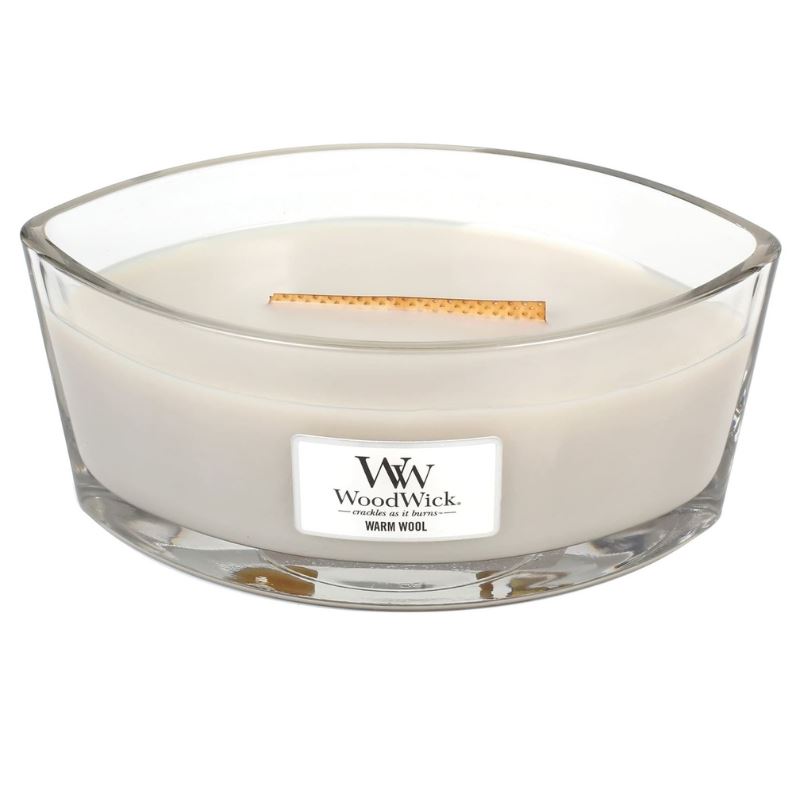 WoodWick geurkaars - Ellipse HearthWick Flame - Warm Wool afbeelding