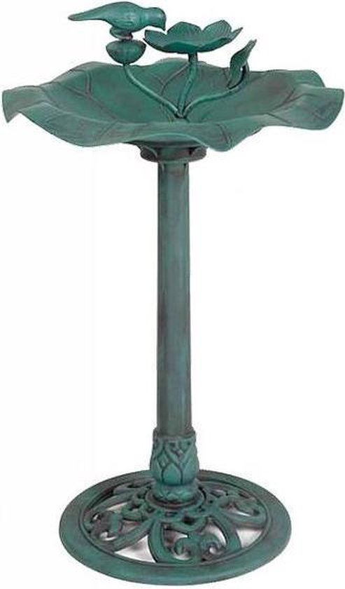 Waterschaal Voor Tuinvogels - Lotusblad Design - 50x50x80 cm - Groen afbeelding