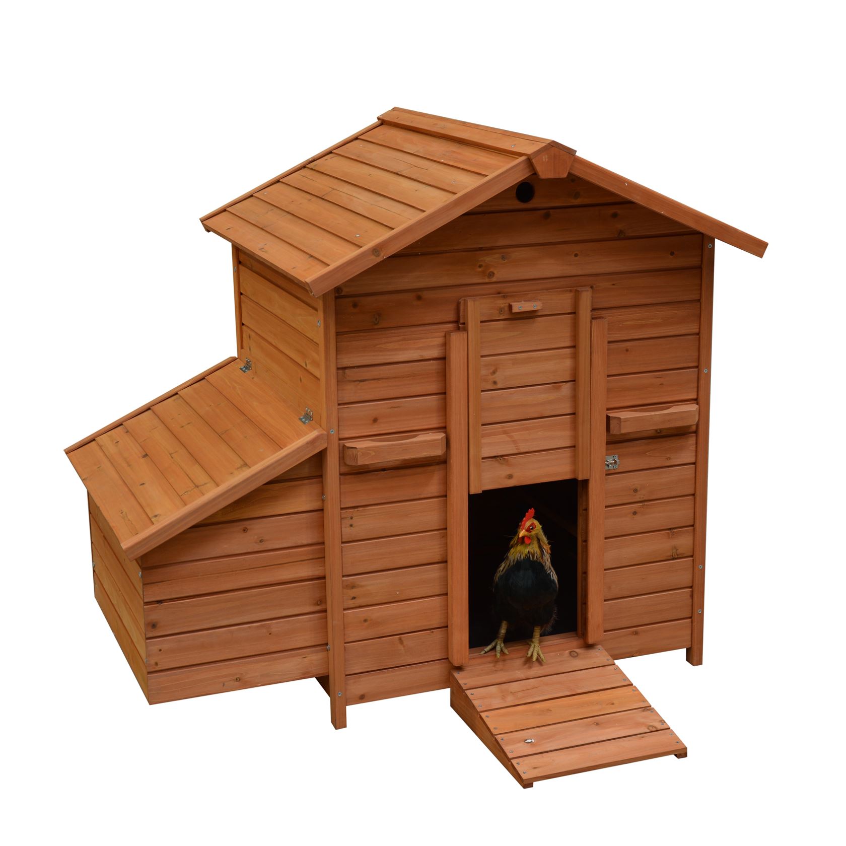 Woodland kippenhok GOLDIE - 121x81.6x109cm - Bruin/Rood afbeelding