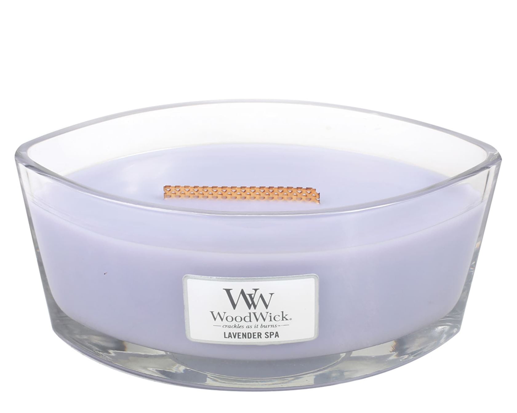 WoodWick geurkaars - Ellipse HearthWick Flame - Lavender Spa afbeelding