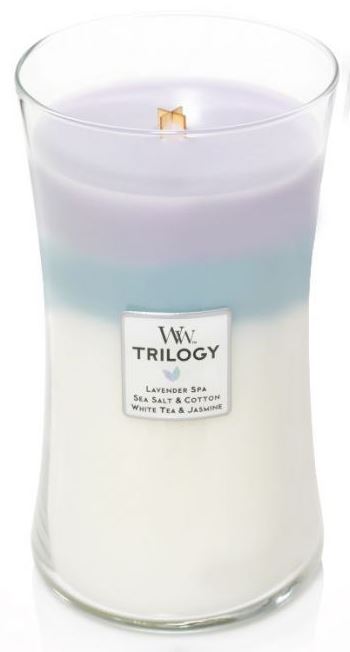 WoodWick geurkaars - Large Trilogy Hourglass - Calming Retreat afbeelding