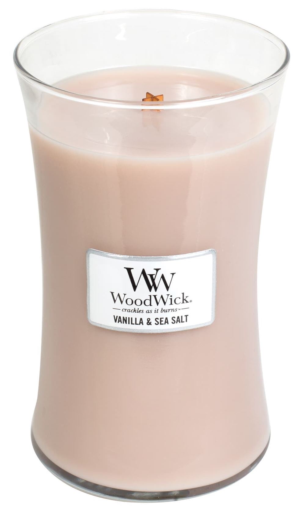 WoodWick geurkaars - Large Hourglass - Vanilla&Sea Salt afbeelding