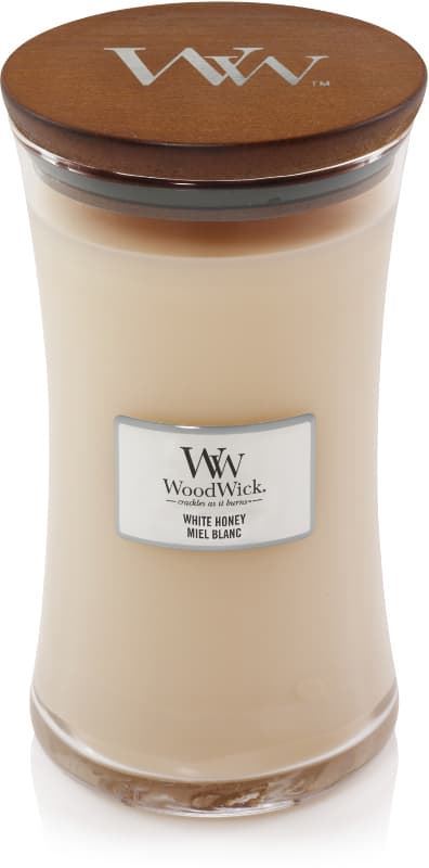 WoodWick geurkaars - Large Hourglass - White Honey afbeelding