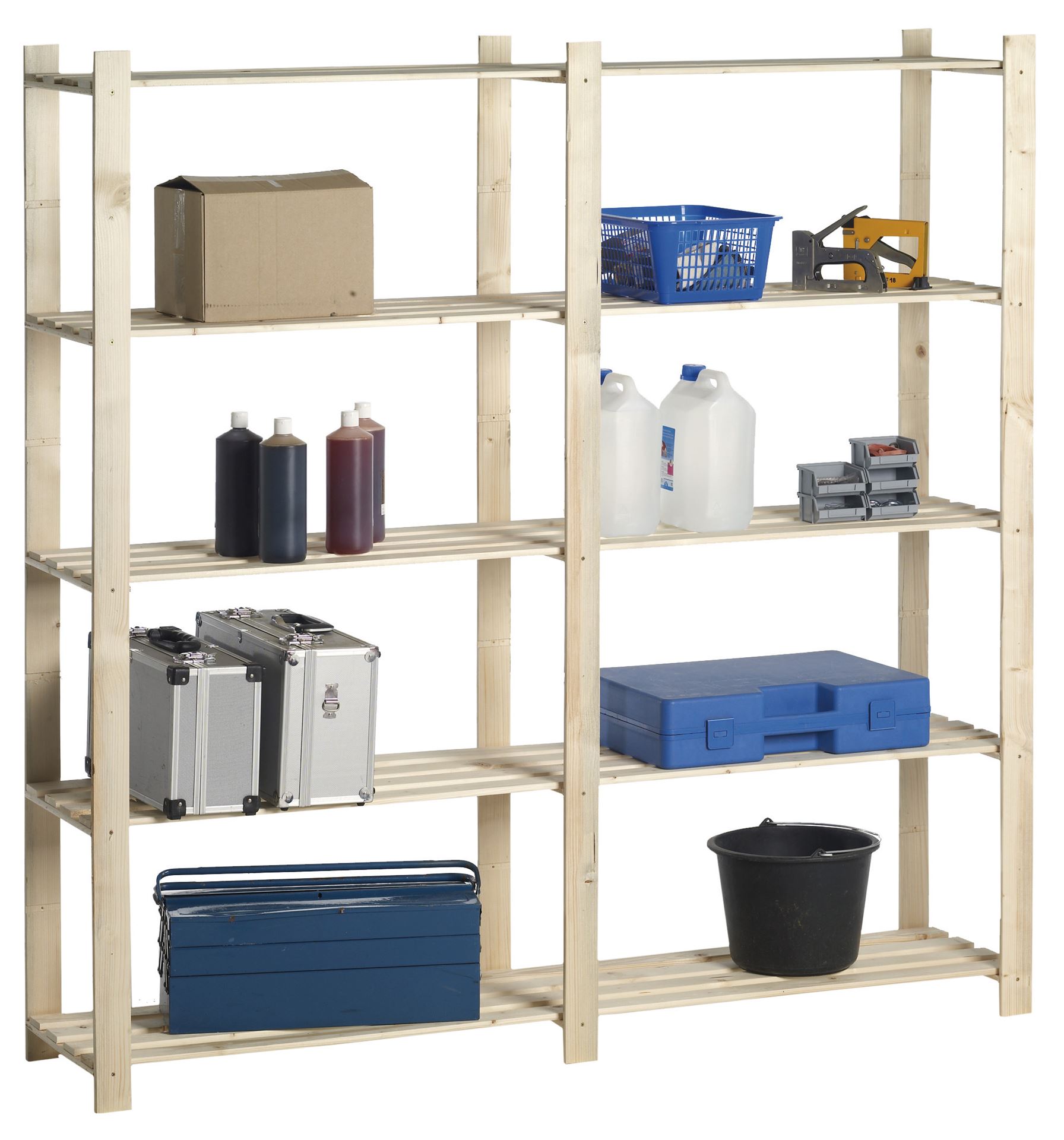 Practo Home opbergrek met 5 legborden - Max. 150KG - Dubbel - 175x175x40cm - Extra stevig afbeelding