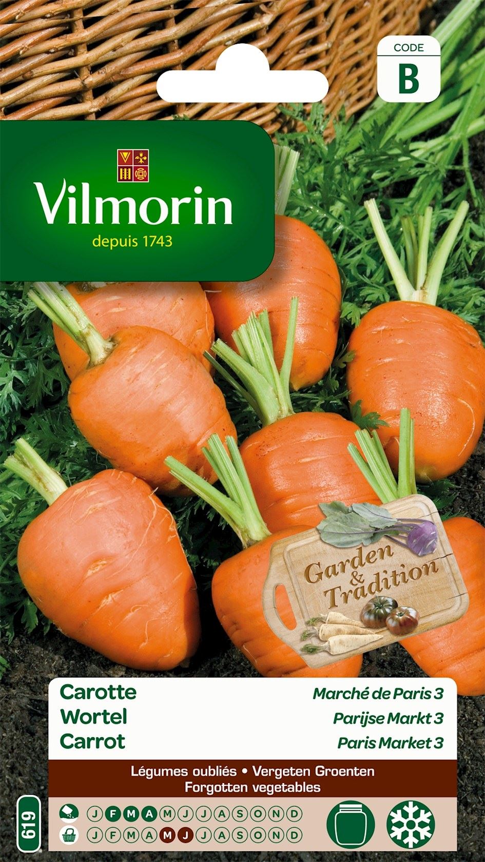 Vilmorin Wortel zaden - Parijse Markt 3 afbeelding