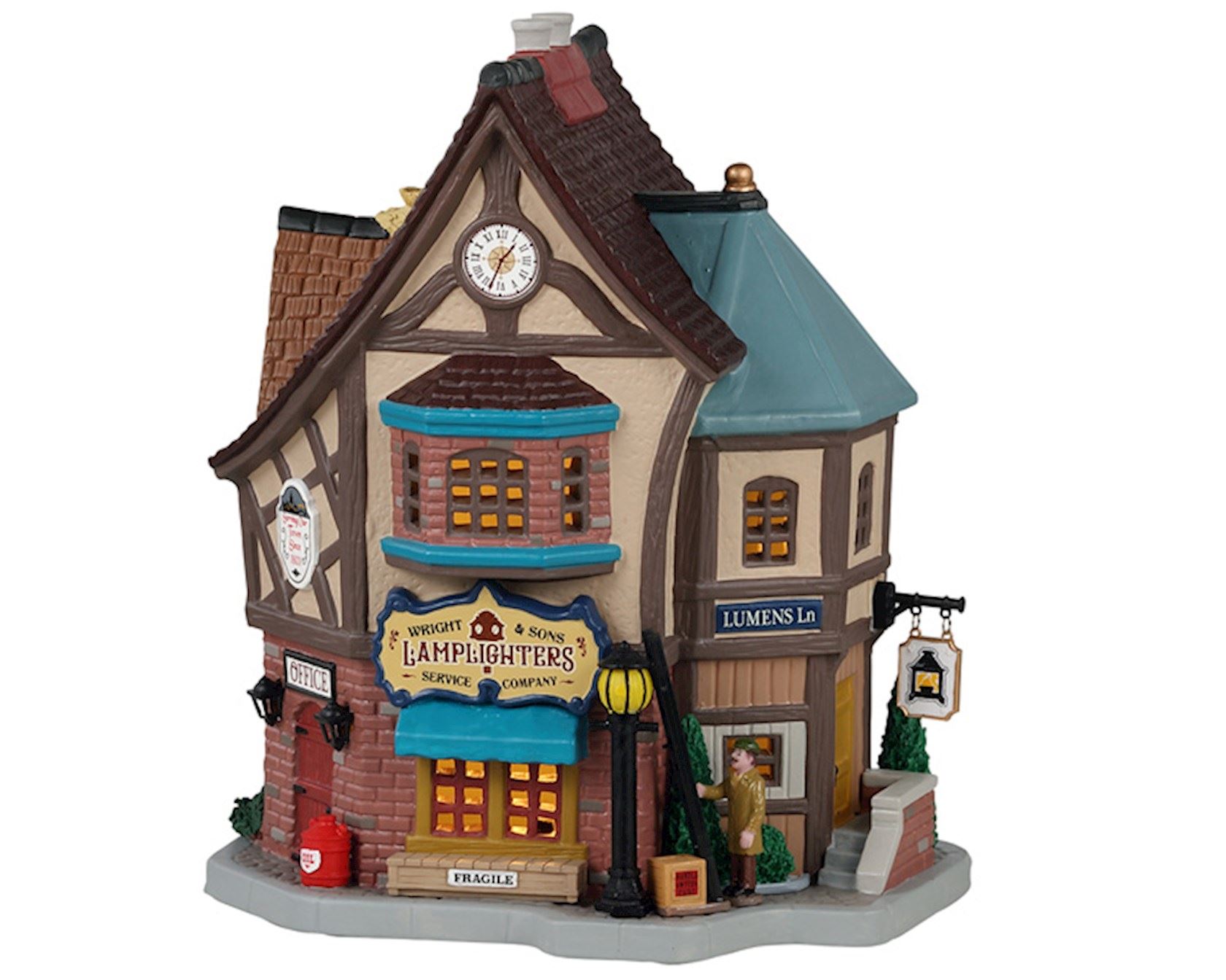 Lemax -'Wright&Sons Lamplighters'- Verlicht gebouw - Exclusief adapter (werkt ook op batterijen) afbeelding