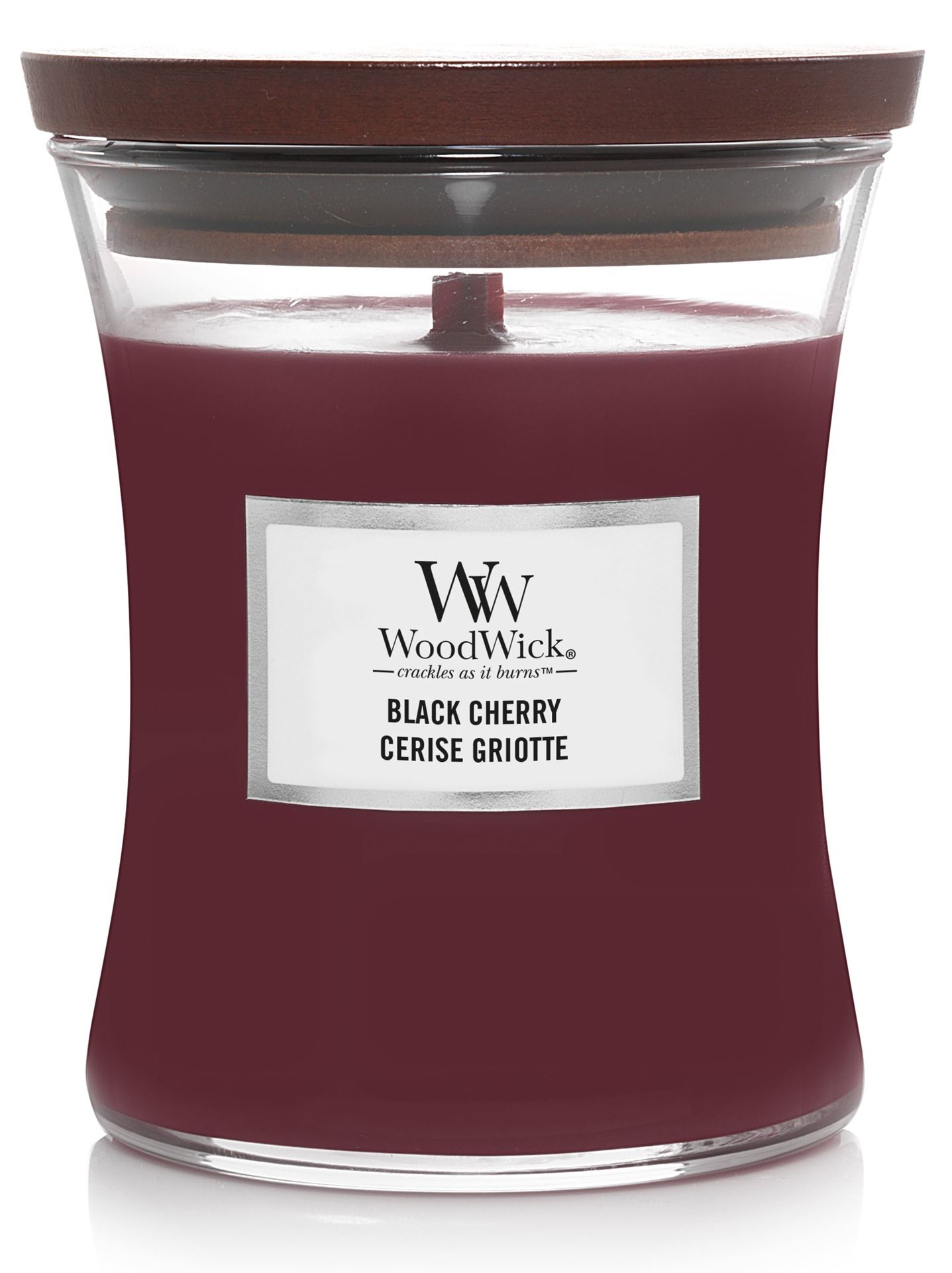 WoodWick geurkaars - Medium Hourglass - Black Cherry