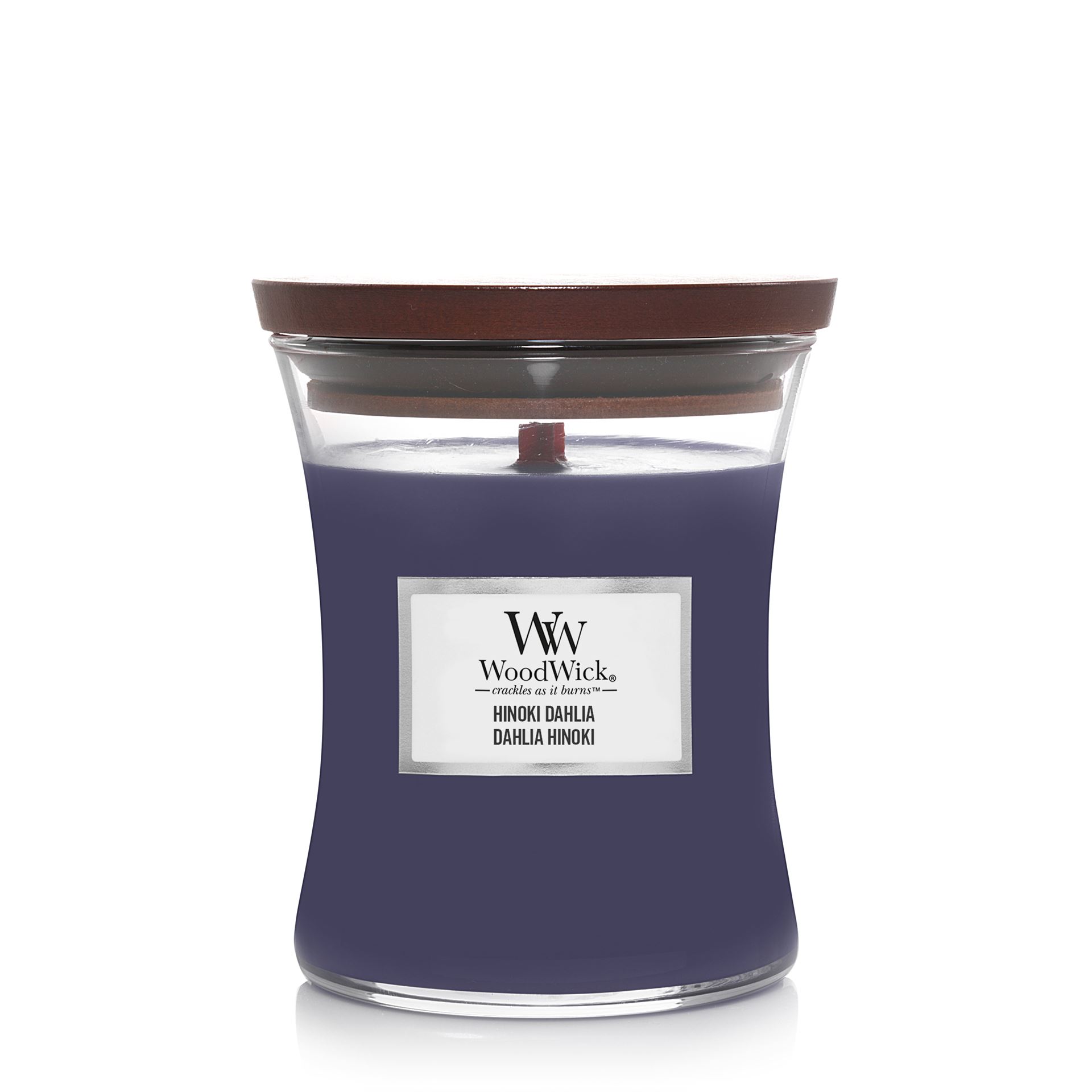 WoodWick geurkaars - Medium Hourglass - Hinoki Dahlia