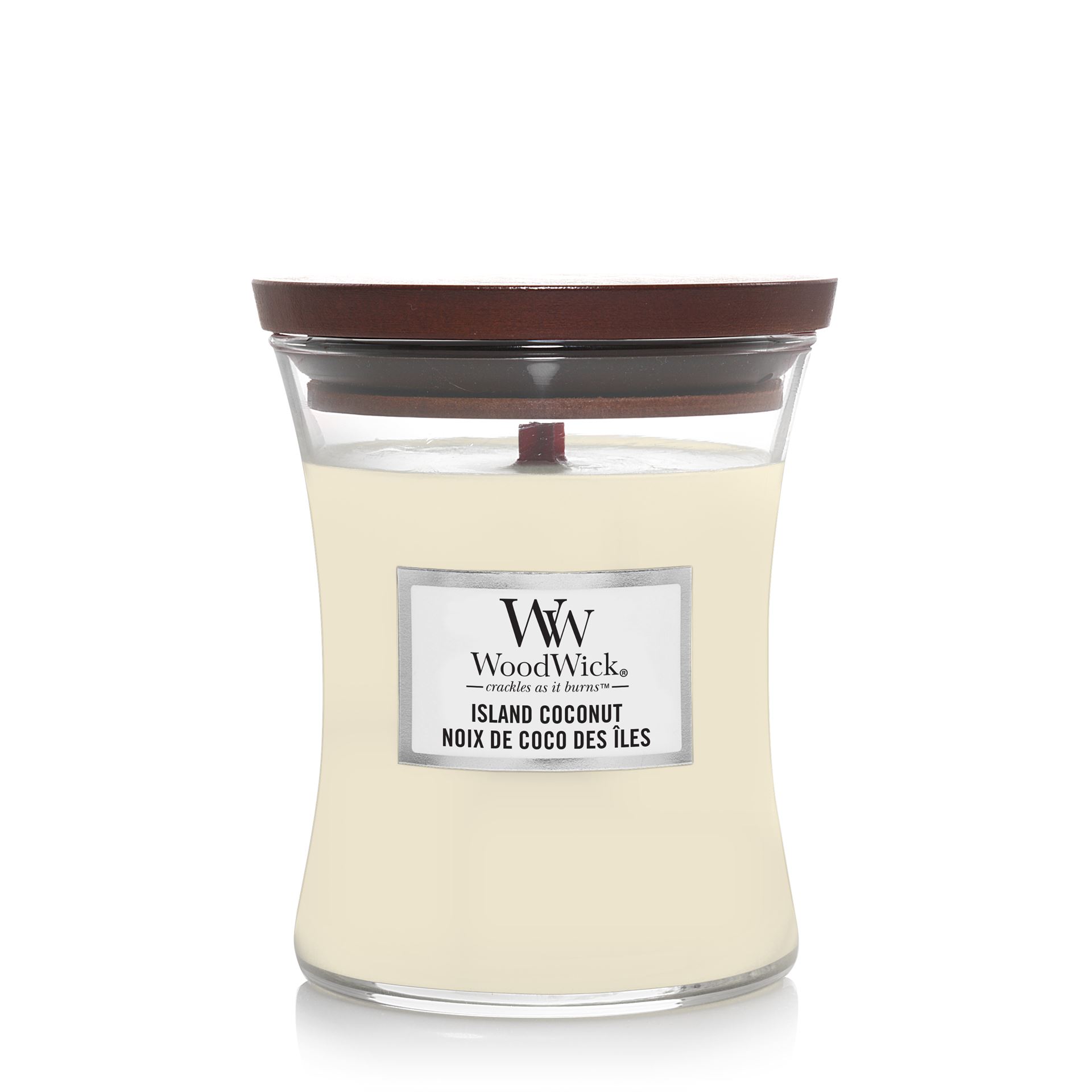 WoodWick geurkaars - Medium Hourglass - Island Coconut