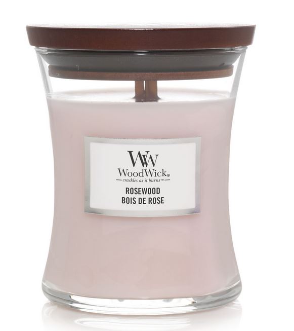 WoodWick geurkaars - Medium Hourglass - Rosewood