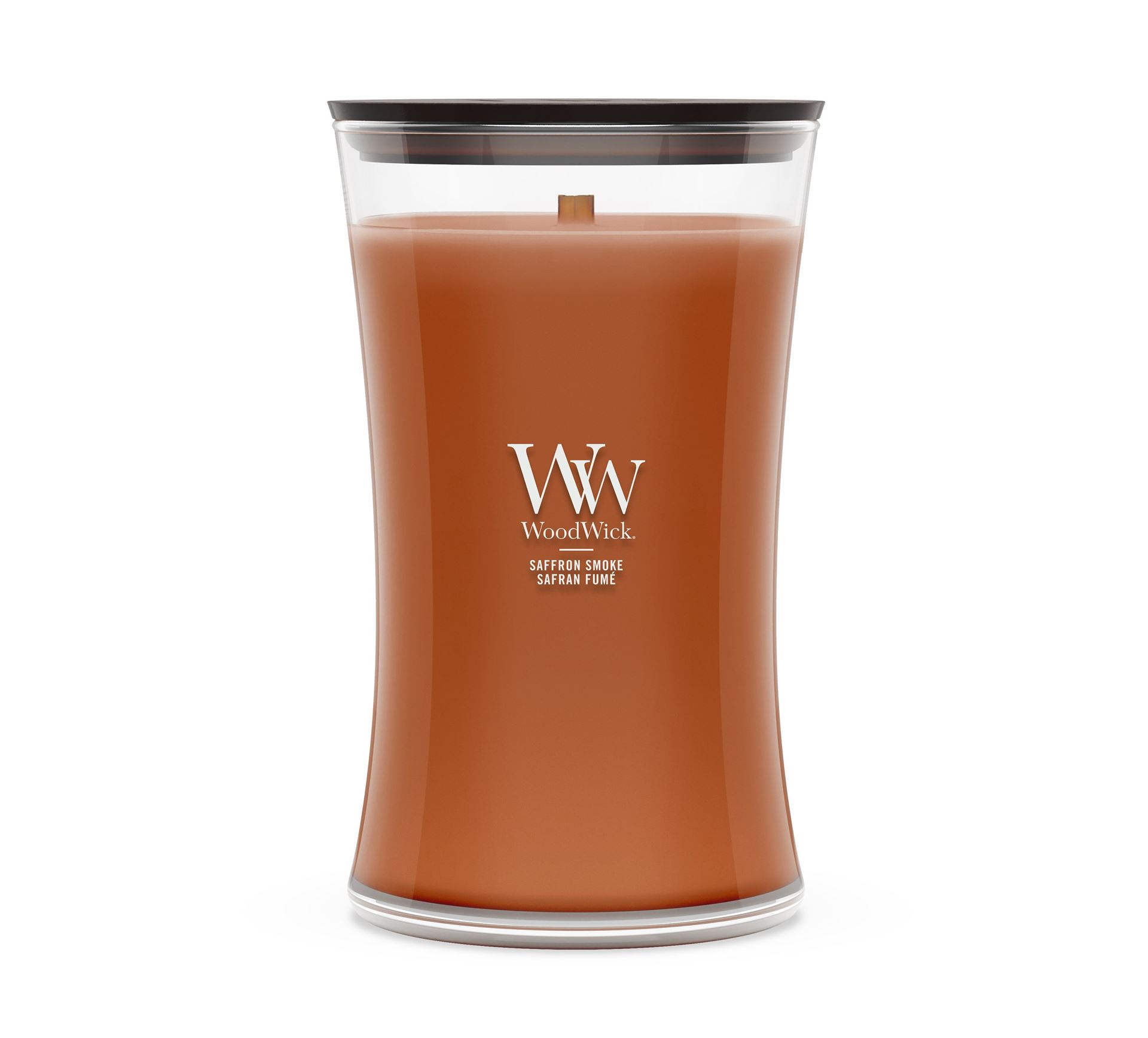 WoodWick geurkaars - Large Hourglass - Saffron Smoke