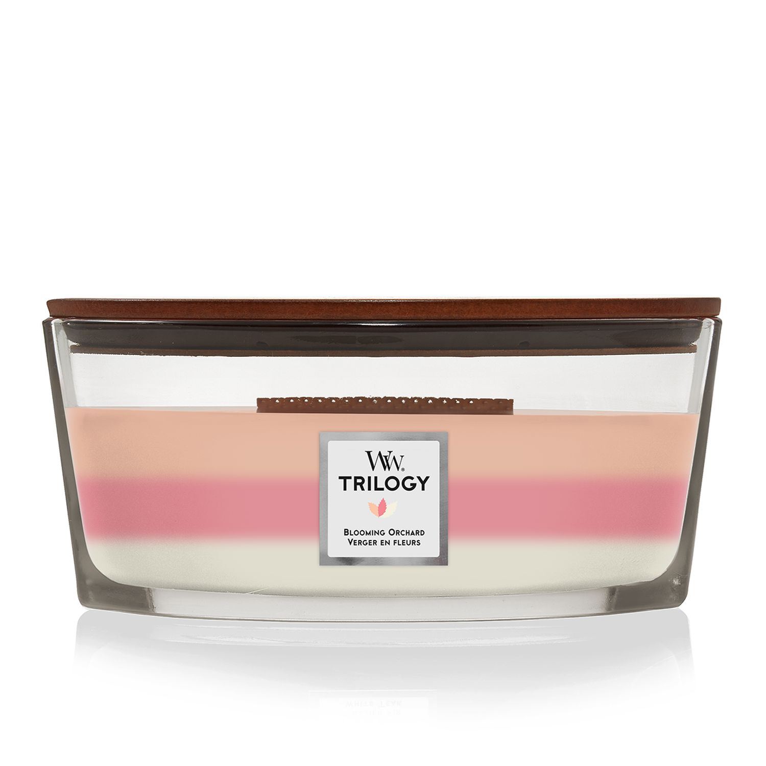 WoodWick geurkaars - Ellipse HearthWick Flame Trilogy - Blooming Orchard